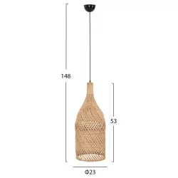 ΦΩΤΙΣΤΙΚΟ ΟΡΟΦΗΣ HM7885 ΚΡΕΜΑΣΤΟ ΑΠΟ RATTAN ΣΕ ΦΥΣΙΚΟ ΧΡΩΜΑ Φ23x148Yεκ.