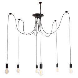 ΦΩΤΙΣΤΙΚΟ ΟΡΟΦΗΣ ΚΡΕΜΑΣΤΟ 6-ΦΩΤΟ HM4175 ΜΑΥΡΟ ΜΕΤΑΛΛΙΚΟ-ΜΑΥΡΑ ΚΑΛΩΔΙΑ Φ100x180Υ