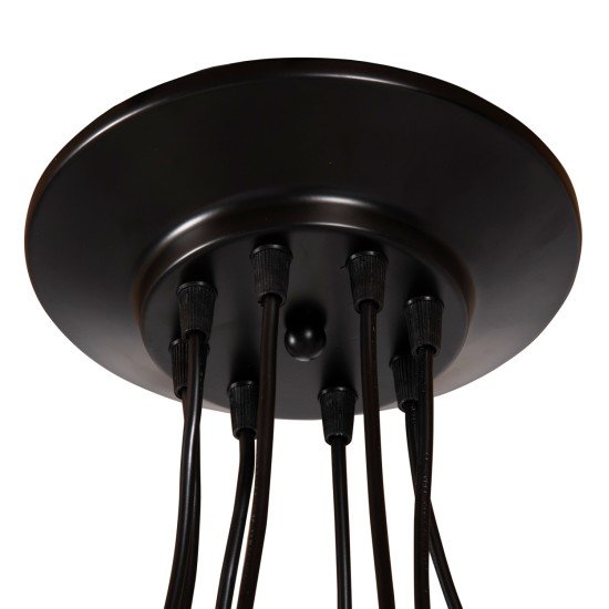 ΦΩΤΙΣΤΙΚΟ ΟΡΟΦΗΣ ΚΡΕΜΑΣΤΟ 8-ΦΩΤΟ HM4176 ΜΑΥΡΟ ΜΕΤΑΛΛΙΚΟ-ΜΑΥΡΑ ΚΑΛΩΔΙΑ Φ100x180Υ