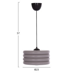 ΦΩΤΙΣΤΙΚΟ ΟΡΟΦΗΣ ΚΡΕΜΑΣΤΟ ΑΠΟ ΞΥΛΟ ΓΚΡΙ HM7655.04 Φ23x57 εκ.