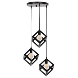 ΦΩΤΙΣΤΙΚΟ ΟΡΟΦΗΣ ΚΡΕΜΑΣΤΟ HM4036 3 ΚΥΒΟΙ ΜΑΥΡΟ ΜΕΤΑΛΛΟ Φ23x122Yεκ.