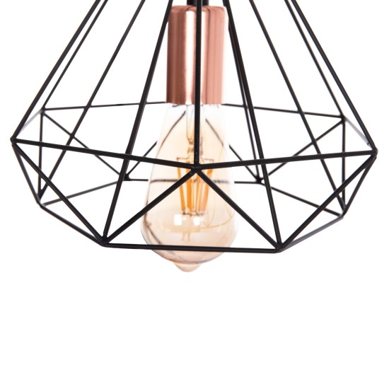 ΦΩΤΙΣΤΙΚΟ ΟΡΟΦΗΣ ΚΡΕΜΑΣΤΟ HM4041 3ΦΩΤΟ ΜΑΥΡΟ ΜΕΤΑΛΛΟ 25x22x123Yεκ.