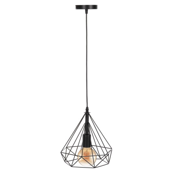 ΦΩΤΙΣΤΙΚΟ ΟΡΟΦΗΣ ΚΡΕΜΑΣΤΟ HM4063 ΜΑΥΡΟ ΜΕΤΑΛΛΙΚΟ ΚΑΠΕΛΟ 25x22x123Υεκ.