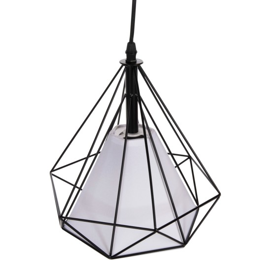 ΦΩΤΙΣΤΙΚΟ ΟΡΟΦΗΣ ΚΡΕΜΑΣΤΟ HM4065 ΜΑΥΡΟ ΜΕΤΑΛΛΙΚΟ ΚΑΠΕΛΟ-ΛΕΥΚΟ ΚΑΛΥΜΜΑ ΛΑΜΠΤΗΡΑ 25x25x125Y εκ.