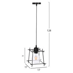 ΦΩΤΙΣΤΙΚΟ ΟΡΟΦΗΣ ΚΡΕΜΑΣΤΟ HM4085 ΚΑΠΕΛΟ ΜΕΤΑΛΛΙΚΟ ΠΛΑΙΣΙΟ 17x17x128Υεκ.