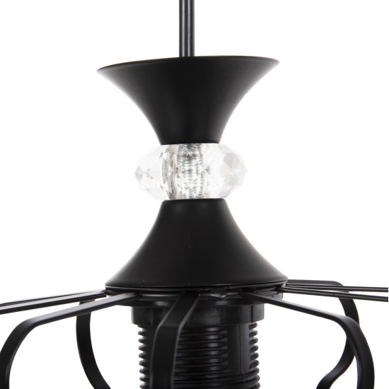 ΦΩΤΙΣΤΙΚΟ ΟΡΟΦΗΣ ΚΡΕΜΑΣΤΟ HM4089 3-ΦΩΤΟ ΜΑΥΡΑ ΜΕΤΑΛΛΙΚΑ ΚΑΠΕΛΑ Φ34x128Υεκ.