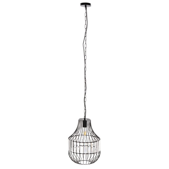 ΦΩΤΙΣΤΙΚΟ ΟΡΟΦΗΣ ΚΡΕΜΑΣΤΟ HM4093 ΜΕΤΑΛΛΙΚΟ ΜΑΥΡΟ ΚΑΙ ΓΥΑΛΙ Φ29x38-137Yεκ.