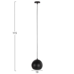 ΦΩΤΙΣΤΙΚΟ ΟΡΟΦΗΣ ΚΡΕΜΑΣΤΟ HM4107 ΜΑΥΡΟ ΜΕΤΑΛΛΙΚΟ ΚΑΠΕΛΟ 19x19x115Υ εκ.