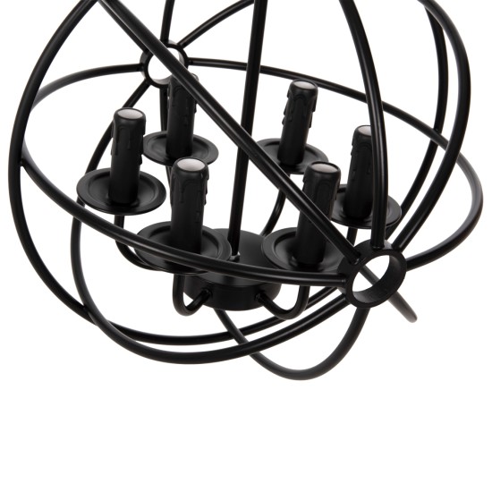 ΦΩΤΙΣΤΙΚΟ ΟΡΟΦΗΣ ΚΡΕΜΑΣΤΟ HM4127 ΜΑΥΡΗ ΜΕΤΑΛΛΙΚΗ ΣΦΑΙΡΑ 6-ΦΩΤΟ Φ42x108Υεκ.