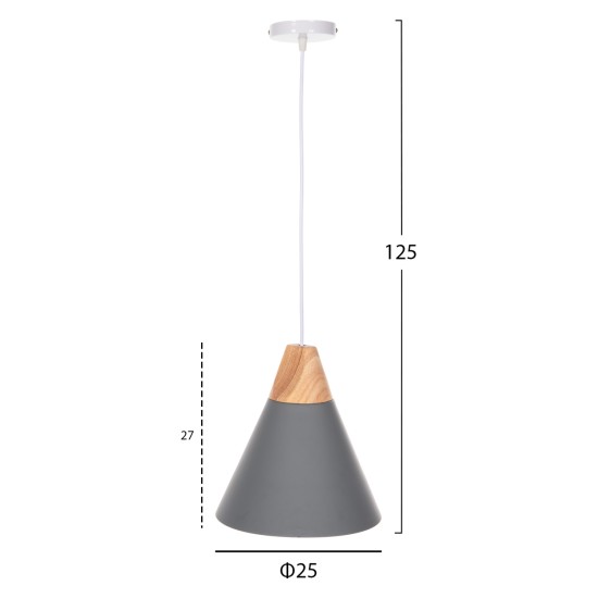 ΦΩΤΙΣΤΙΚΟ ΟΡΟΦΗΣ ΚΡΕΜΑΣΤΟ HM4145 ΓΚΡΙ ΜΕΤΑΛΛΙΚΟ ΚΑΠΕΛΟ Φ25x125Y εκ.