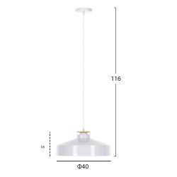 ΦΩΤΙΣΤΙΚΟ ΟΡΟΦΗΣ ΚΡΕΜΑΣΤΟ HM4159.02 ΛΕΥΚΟ ΜΕΤΑΛΛΙΚΟ ΚΑΠΕΛΟ Φ40x116Υεκ