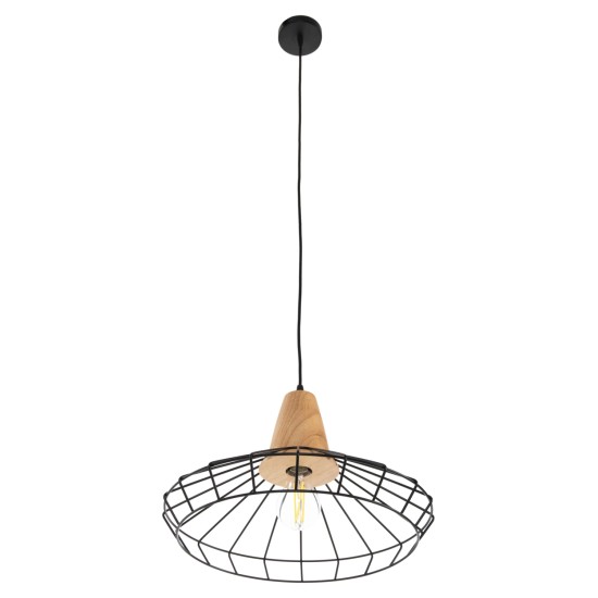 ΦΩΤΙΣΤΙΚΟ ΟΡΟΦΗΣ ΚΡΕΜΑΣΤΟ HM4160 ΜΑΥΡΟ ΜΕΤΑΛΛΟ-ΞΥΛΟ Φ39x117Υεκ