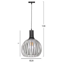 ΦΩΤΙΣΤΙΚΟ ΟΡΟΦΗΣ ΚΡΕΜΑΣΤΟ HM4164 ΜΑΥΡΟ ΜΕΤΑΛΛΙΚΟ ΚΑΠΕΛΟ Φ28x138Υεκ.