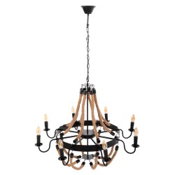 ΦΩΤΙΣΤΙΚΟ ΟΡΟΦΗΣ ΚΡΕΜΑΣΤΟ HM4178 8-ΦΩΤΟ ΣΧΟΙΝΙ ΚΑΙ ΜΑΥΡΟ ΜΕΤΑΛΛΟ 84x84x121Υεκ.