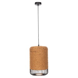 ΦΩΤΙΣΤΙΚΟ ΟΡΟΦΗΣ ΚΡΕΜΑΣΤΟ HM4340 PAPER ROPE ΜΠΕΖ-ΜΑΥΡΟ ΜΕΤΑΛΛΟ-Φ26x40-120Υεκ.