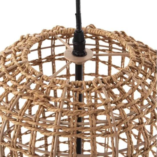 ΦΩΤΙΣΤΙΚΟ ΟΡΟΦΗΣ ΚΡΕΜΑΣΤΟ HM4344 ΚΥΛΙΝΔΡΙΚΟ ΑΠΟ PAPER ROPE ΜΠΕΖ-2 ΛΑΜΠΕΣ Φ25x100-160Υεκ.