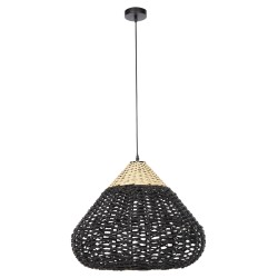 ΦΩΤΙΣΤΙΚΟ ΟΡΟΦΗΣ ΚΡΕΜΑΣΤΟ HM4346 ΑΠΟ PAPER ROPE ΜΠΕΖ ΚΑΙ ΜΑΥΡΟ Φ55,5x44Υεκ.