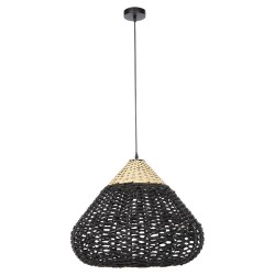 ΦΩΤΙΣΤΙΚΟ ΟΡΟΦΗΣ ΚΡΕΜΑΣΤΟ HM4346 ΑΠΟ PAPER ROPE ΜΠΕΖ ΚΑΙ ΜΑΥΡΟ Φ55,5x44Υεκ.