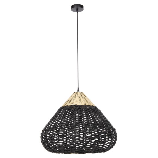 ΦΩΤΙΣΤΙΚΟ ΟΡΟΦΗΣ ΚΡΕΜΑΣΤΟ HM4346 ΑΠΟ PAPER ROPE ΜΠΕΖ ΚΑΙ ΜΑΥΡΟ Φ55,5x44Υεκ.