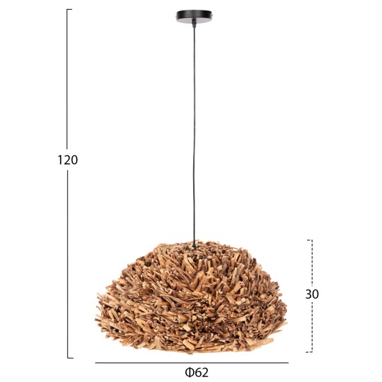 ΦΩΤΙΣΤΙΚΟ ΟΡΟΦΗΣ ΚΡΕΜΑΣΤΟ HM4353 ΥΔΡΟΥΑΚΙΝΘΟΣ ΣΕ ΦΥΣΙΚΟ-Φ62x30-120Υεκ.