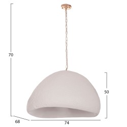 ΦΩΤΙΣΤΙΚΟ ΟΡΟΦΗΣ ΚΡΕΜΑΣΤΟ JAYLEN HM4703.02XL FIBER CEMENT ΛΕΥΚΟ 74x68x50-70Υεκ.