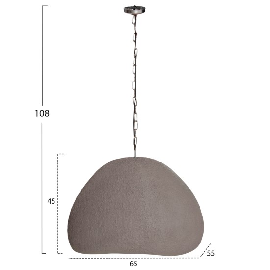 ΦΩΤΙΣΤΙΚΟ ΟΡΟΦΗΣ ΚΡΕΜΑΣΤΟ JAYLEN HM4703.03L FIBER CEMENT ΓΚΡΙ 65x55x45Υεκ.