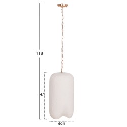 ΦΩΤΙΣΤΙΚΟ ΟΡΟΦΗΣ ΚΡΕΜΑΣΤΟ LOGKY HM4704.02S--FIBER CEMENT ΛΕΥΚΟ Φ24x47Υεκ