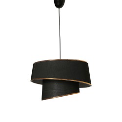 ΦΩΤΙΣΤΙΚΟ ΟΡΟΦΗΣ ΚΡΕΜΑΣΤΟ HM7356.03 ΜΕΤΑΛΛΟ ΚΑΙ ΥΦΑΣΜΑ ΜΑΥΡΟ Φ32x70Υ εκ.