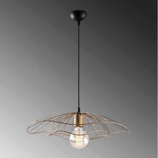 ΦΩΤΙΣΤΙΚΟ ΟΡΟΦΗΣ ΜΕΤΑΛΛΙΚΟ ΚΡΕΜΑΣΤΟ ΧΡΥΣΟ ΟΞΥΝΤΕ HM7229.04 Φ50x111 εκ.