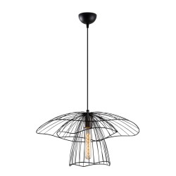 ΦΩΤΙΣΤΙΚΟ ΟΡΟΦΗΣ ΜΕΤΑΛΛΙΚΟ ΚΡΕΜΑΣΤΟ ΜΑΥΡΟ HM7231 E27 Φ50x123 εκ.