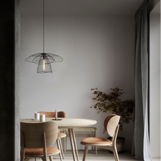 ΦΩΤΙΣΤΙΚΟ ΟΡΟΦΗΣ ΜΕΤΑΛΛΙΚΟ ΚΡΕΜΑΣΤΟ ΜΑΥΡΟ HM7231 E27 Φ50x123 εκ.