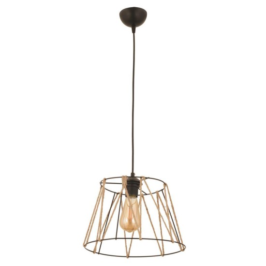 ΦΩΤΙΣΤΙΚΟ ΟΡΟΦΗΣ ΜΕΤΑΛΛΙΚΟ ΜΑΥΡΟ ΜΕ ΣΧΟΙΝΙ ΜΠΕΖ HM7566.01 Φ30x81Υ εκ.