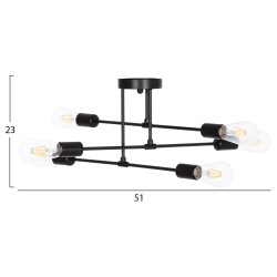 ΦΩΤΙΣΤΙΚΟ ΟΡΟΦΗΣ ΠΟΛΥΦΩΤΟ LIGHTY HM7427.11 ΜΕΤΑΛΛΟ ΣΕ ΜΑΥΡΟ 51x51x23Υεκ.