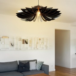 ΦΩΤΙΣΤΙΚΟ ΟΡΟΦΗΣ ΞΥΛΙΝΟ ΚΡΕΜΑΣΤΟ ΜΑΥΡΟ HM7351.03 Φ47x55Υ εκ.