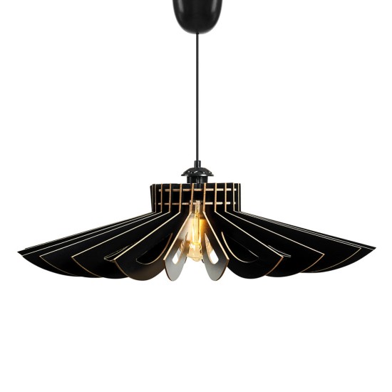 ΦΩΤΙΣΤΙΚΟ ΟΡΟΦΗΣ ΞΥΛΙΝΟ ΚΡΕΜΑΣΤΟ ΜΑΥΡΟ HM7348.03 Φ68x50Υ εκ.