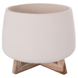 ΓΛΑΣΤΡΑ ΕΣ.ΧΩΡΟΥ FRELLO HM4674.02L ΛΕΥΚΟ FIBER CEMENT--TEAK ΒΑΣΗ 29x29x23,5Υεκ.