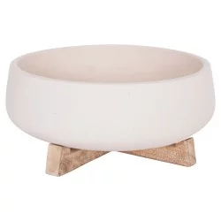 ΓΛΑΣΤΡΑ ΕΣ.ΧΩΡΟΥ FRELLO HM4674.02M ΛΕΥΚΟ FIBER CEMENT--TEAK ΒΑΣΗ 27x26,5x12Υεκ.