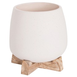 ΓΛΑΣΤΡΑ ΕΣ.ΧΩΡΟΥ FRELLO HM4674.02S ΛΕΥΚΟ FIBER CEMENT--TEAK ΒΑΣΗ 14,5x14,5x16Υεκ.