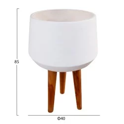 ΓΛΑΣΤΡΑ ΕΣΩΤ.ΧΩΡΟΥ QUAN HM4680.02L FIBER CEMENT ΛΕΥΚΟ--ΒΑΣΗ TEAK Φ40x85Υεκ