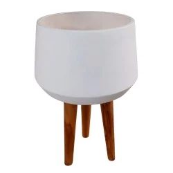 ΓΛΑΣΤΡΑ ΕΣΩΤ.ΧΩΡΟΥ QUAN HM4680.02L FIBER CEMENT ΛΕΥΚΟ--ΒΑΣΗ TEAK Φ40x85Υεκ