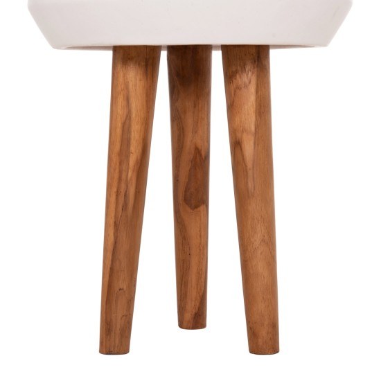 ΓΛΑΣΤΡΑ ΕΣΩΤ.ΧΩΡΟΥ QUAN HM4680.02L FIBER CEMENT ΛΕΥΚΟ--ΒΑΣΗ TEAK Φ38x62Υεκ