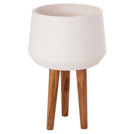 ΓΛΑΣΤΡΑ ΕΣΩΤ.ΧΩΡΟΥ QUAN HM4680.02L FIBER CEMENT ΛΕΥΚΟ--ΒΑΣΗ TEAK Φ38x62Υεκ