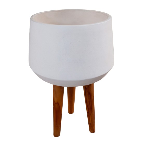 ΓΛΑΣΤΡΑ ΕΣΩΤ.ΧΩΡΟΥ QUAN HM4680.02L FIBER CEMENT ΛΕΥΚΟ--ΒΑΣΗ TEAK Φ40x85Υεκ