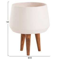 ΓΛΑΣΤΡΑ ΕΣΩΤ.ΧΩΡΟΥ QUAN HM4680.02M FIBER CEMENT ΛΕΥΚΟ--ΒΑΣΗ TEAK Φ35x50Υεκ