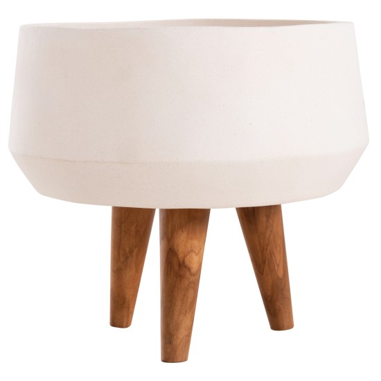 ΓΛΑΣΤΡΑ ΕΣΩΤ.ΧΩΡΟΥ QUAN HM4680.02S FIBER CEMENT ΛΕΥΚΟ--ΒΑΣΗ TEAK Φ37x36Υεκ