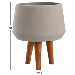 ΓΛΑΣΤΡΑ ΕΣΩΤ.ΧΩΡΟΥ QUAN HM4680.03M FIBER CEMENT ΓΚΡΙ--ΒΑΣΗ TEAK Φ35x50Υεκ