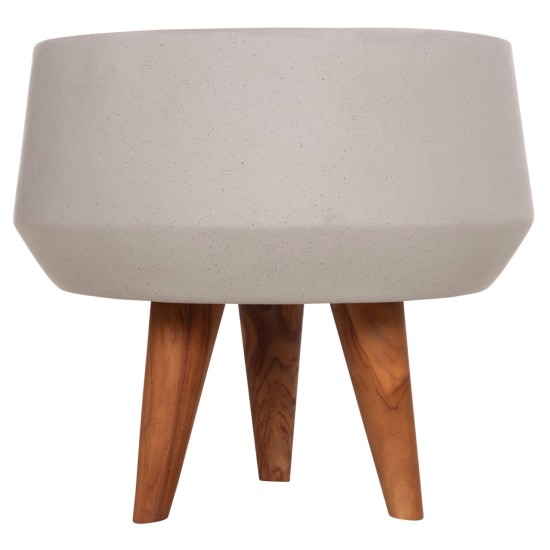 ΓΛΑΣΤΡΑ ΕΣΩΤ.ΧΩΡΟΥ QUAN HM4680.03S FIBER CEMENT ΓΚΡΙ--ΒΑΣΗ TEAK Φ37x36Υεκ