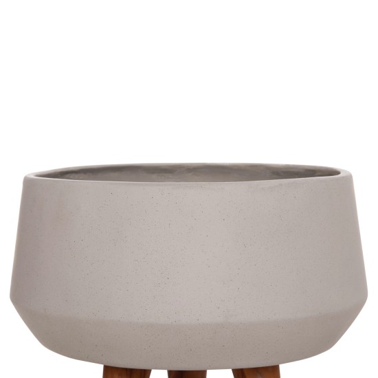 ΓΛΑΣΤΡΑ ΕΣΩΤ.ΧΩΡΟΥ QUAN HM4680.03S FIBER CEMENT ΓΚΡΙ--ΒΑΣΗ TEAK Φ37x36Υεκ