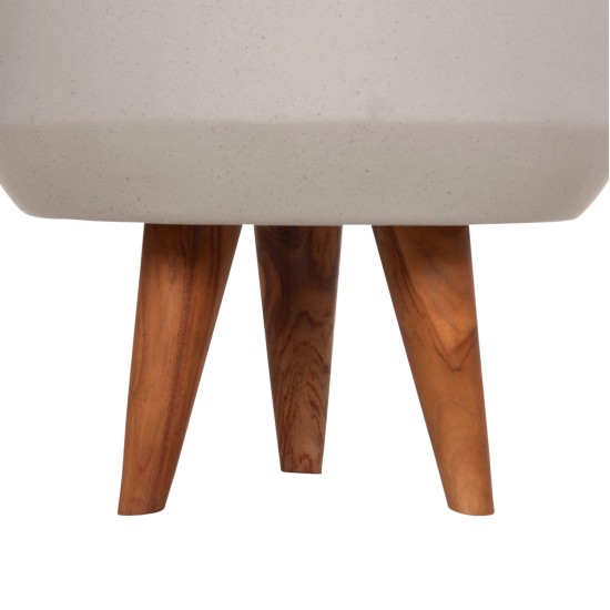 ΓΛΑΣΤΡΑ ΕΣΩΤ.ΧΩΡΟΥ QUAN HM4680.03S FIBER CEMENT ΓΚΡΙ--ΒΑΣΗ TEAK Φ37x36Υεκ