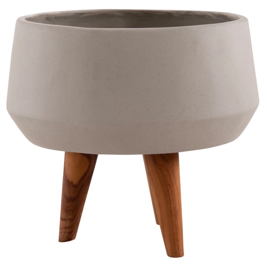 ΓΛΑΣΤΡΑ ΕΣΩΤ.ΧΩΡΟΥ QUAN HM4680.03S FIBER CEMENT ΓΚΡΙ--ΒΑΣΗ TEAK Φ37x36Υεκ